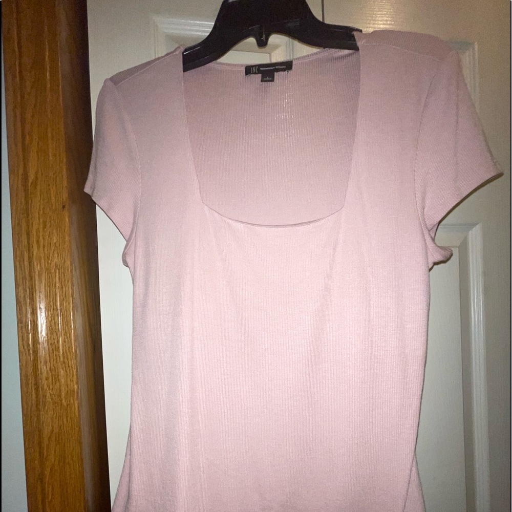 INC size large pink square neck t-shirt